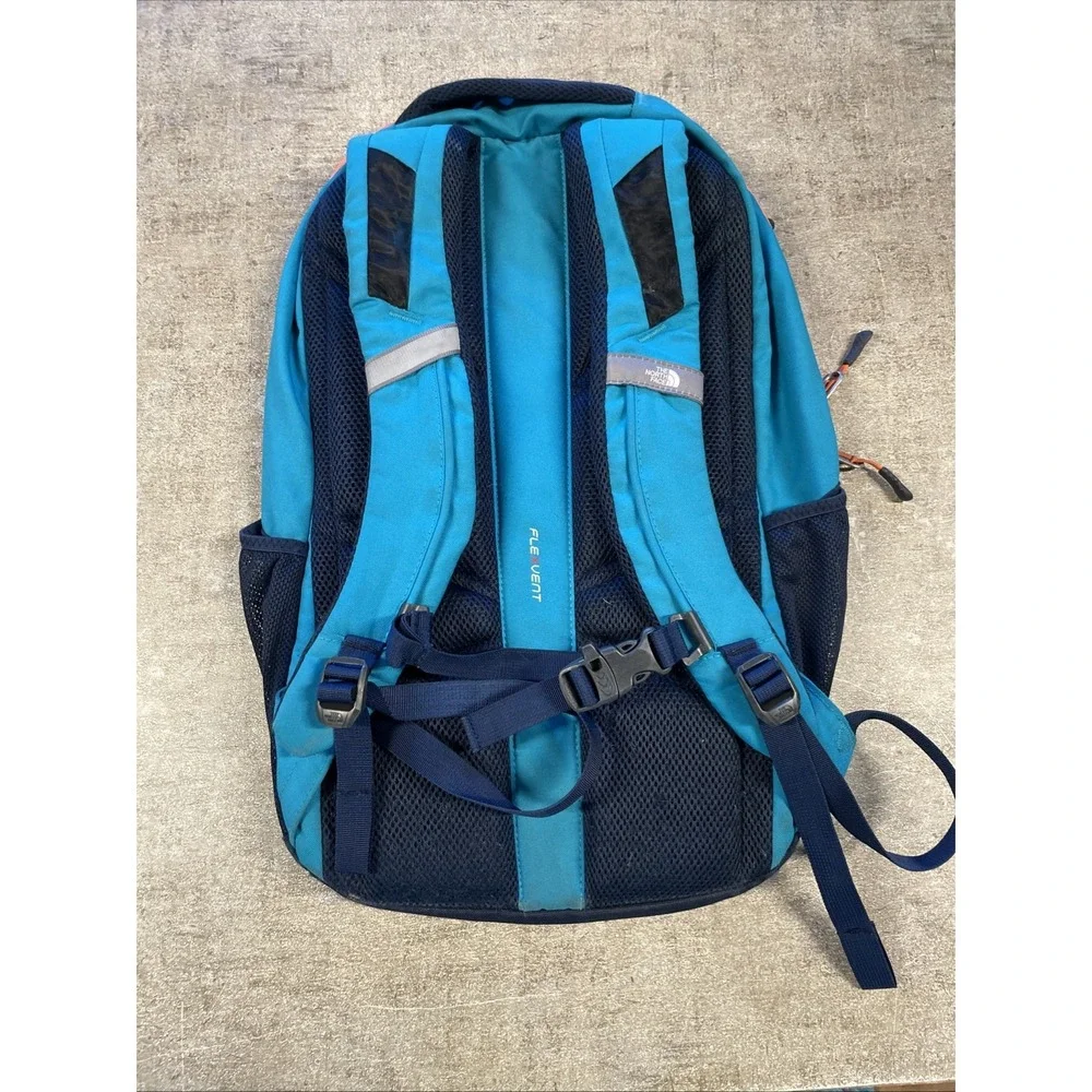 The North Face Vault Backpack Day Hiking Adventure Pack Turquoise And Orange